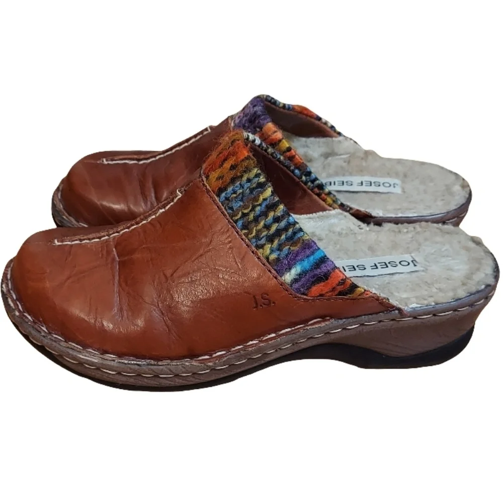 Josef Seibel Leather Catalonia Clog In Color Brandy/Multi - Picture 2 of 16